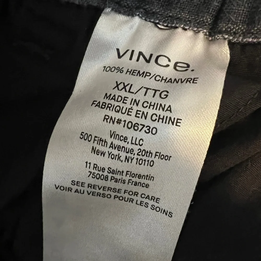 Vince Windsor Stripe Short Mens Size XXL 100% Hemp Drawstring Navy White NEW